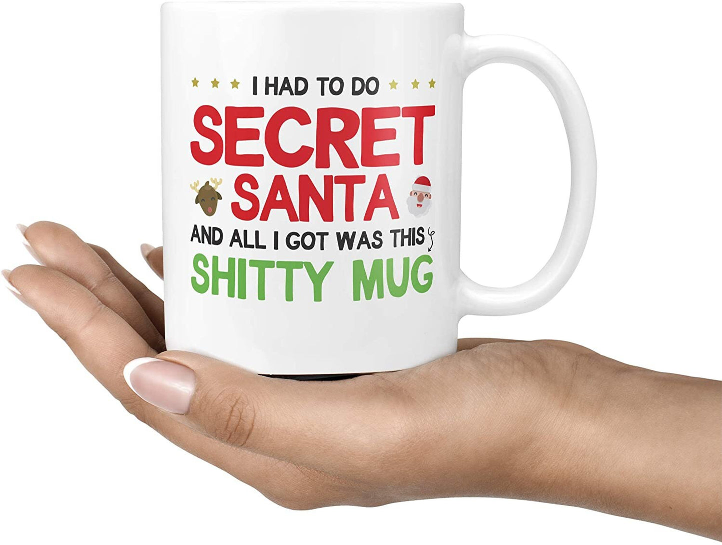 Funny Rude Secret Santa Gift Mug - Family Work Office Under 10 Pounds Ideas All I Got was This Sh*tty Mug