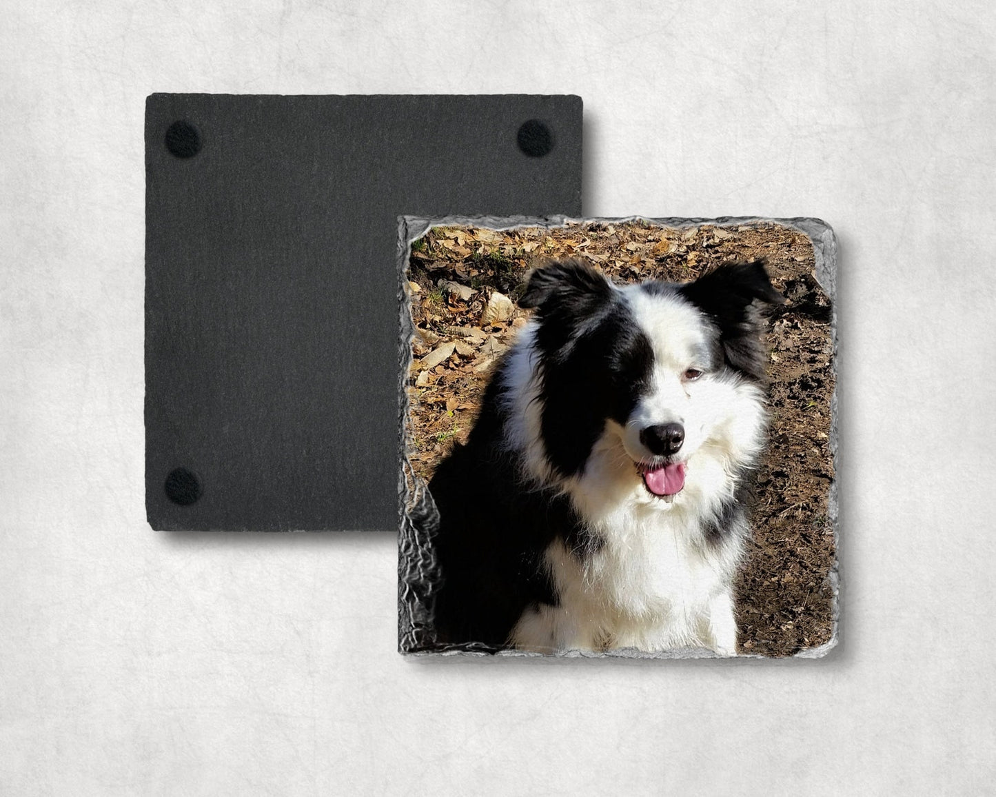 Personalised Drink Coasters up to a Set of 4, Rock Slate, Custom Slate Photo Coaster Using Your Own Photos