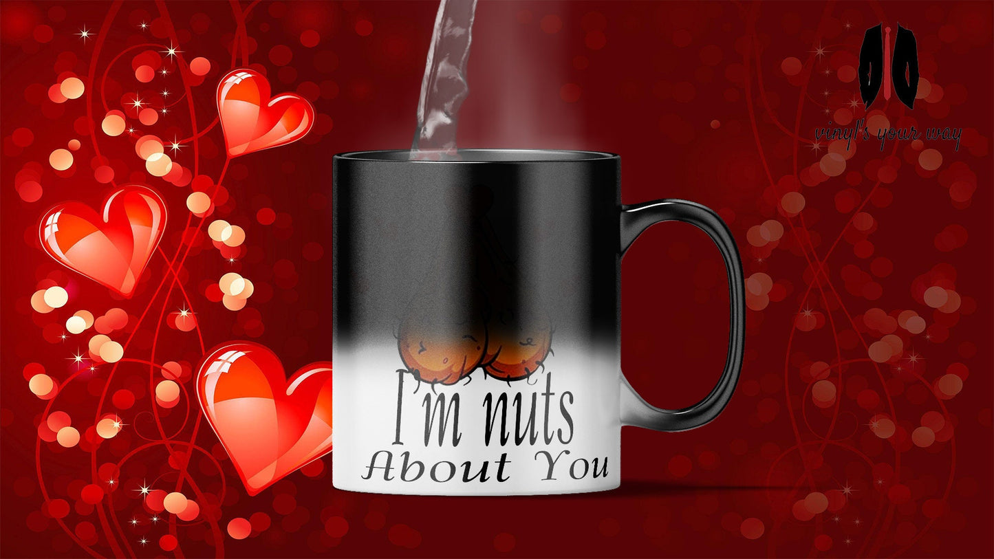 Nuts About You Mug | Hairy Balls | Funny Husband / Boyfriend Gift | Valentine's Day | Anniversary | Coffee Cup | Adult Content | Testicles
