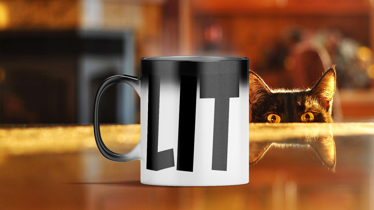 Rude Funny C handle Colour Change Black Heat Mugs - Novelty Office Joke Mug Gift