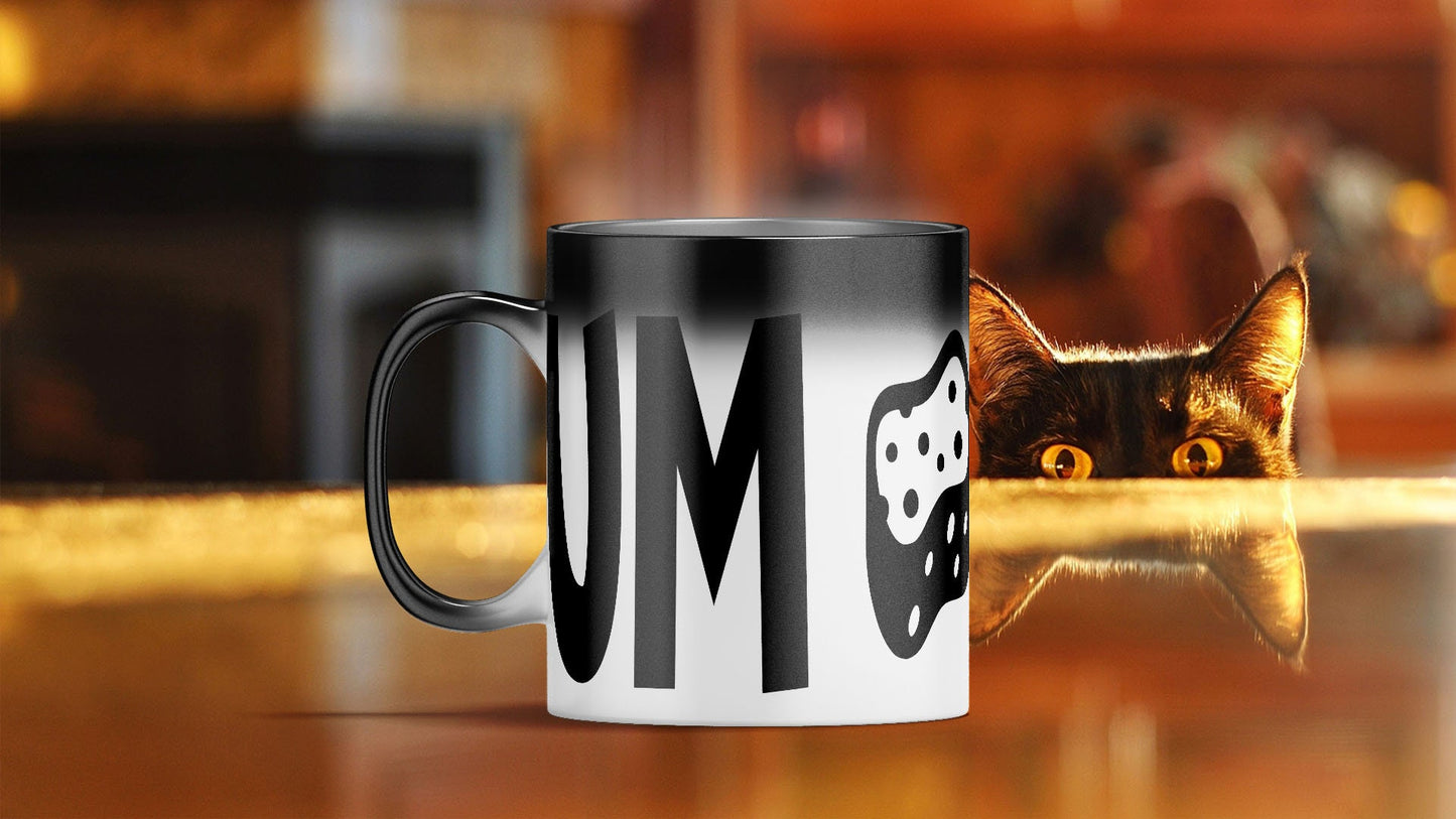 Rude Funny C handle Colour Change Black Heat Mugs - Novelty Office Joke Mug Gift