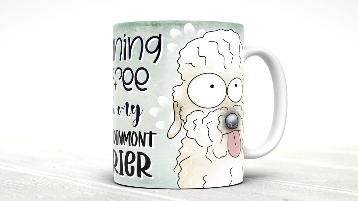 Morning coffee with my Dandie Dinmont terrier cute cartoon doggy mug perfect gift for him her mum dad nan