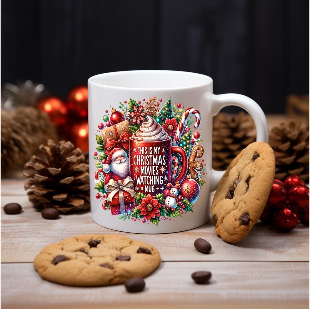 This is My Christmas Movie Watching Mug 11oz coffee mug great for the christmas nights in with the other half