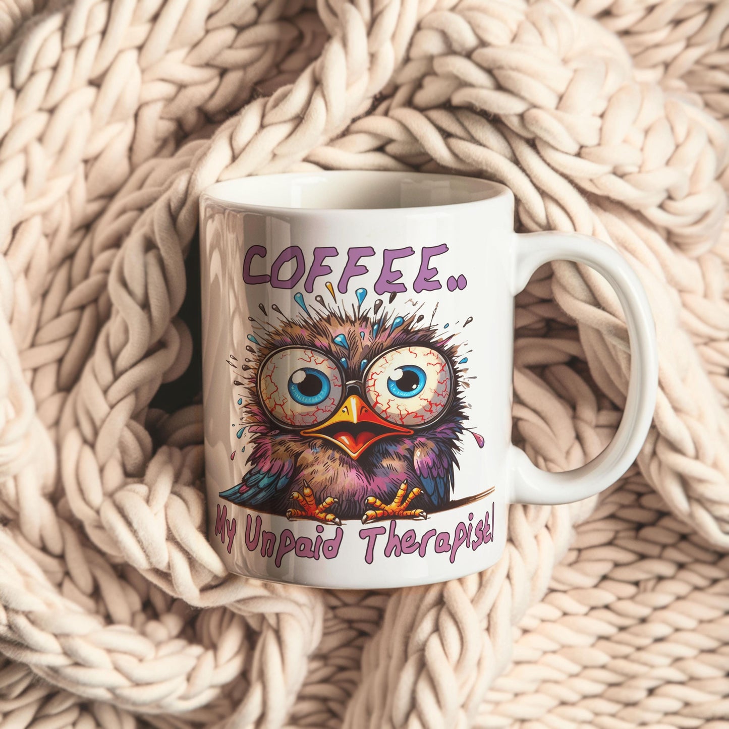 Coffee is My Unpaid Therapist Mug - Sarcastic Office Gift