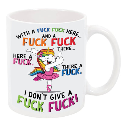 funny f*@k it unicorn mug