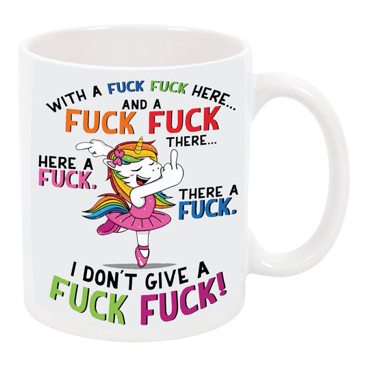 funny f*@k it unicorn mug