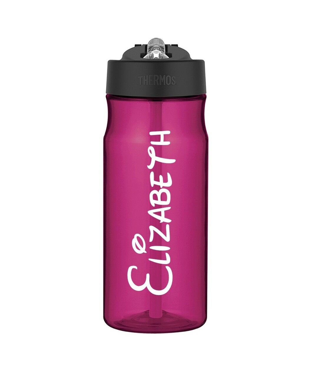 Personalised Sticker Name Word Label Water Drink Bottle Disney Font Decal