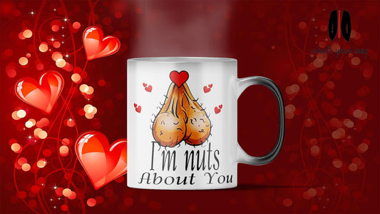 Nuts About You Mug | Hairy Balls | Funny Husband / Boyfriend Gift | Valentine's Day | Anniversary | Coffee Cup | Adult Content | Testicles