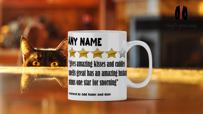 Personalised  Review Mug, Custom  Rating Mug, Valentines Gift for Him, Christmas, Husband/ wife /girlfriend/boyfriend Anniversary Present,