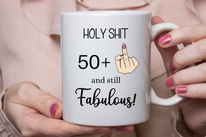 Birthday Mug I Am AGE + Middle Finger For Her Women Girl Rude Funny Mug