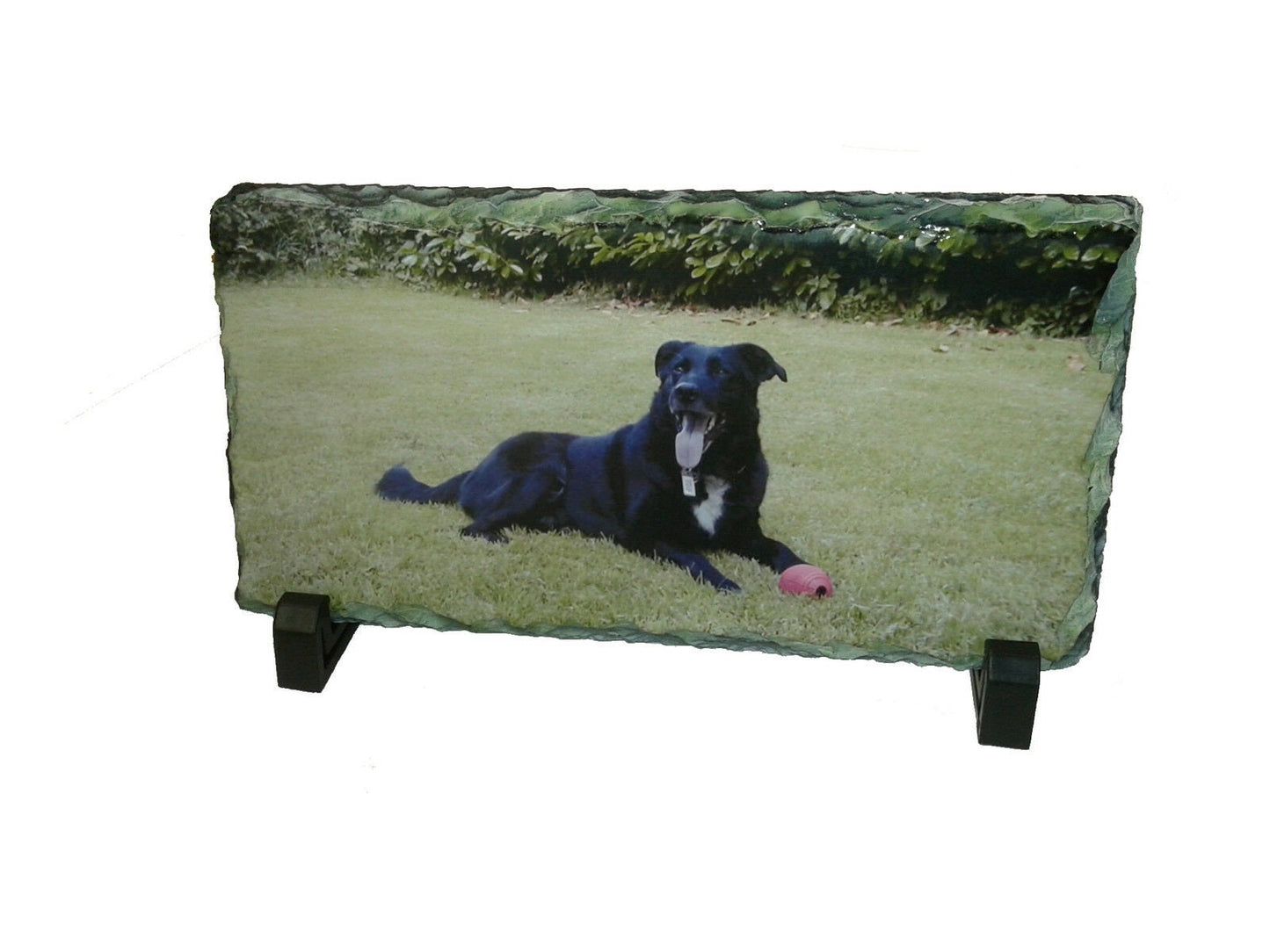 Personalised Slate/Stone/Rock Photo Frame Rock Photograph Rectangular 23.5 x 13.5 large with stand