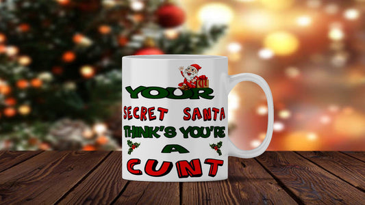 Funny Secret Santa Christmas Coffee Mug - Custom Name 11 fl Oz