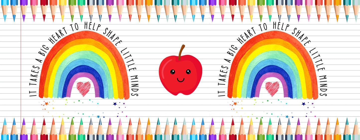 Personalized Teacher Mug: Rainbow Design, Thank You Gift