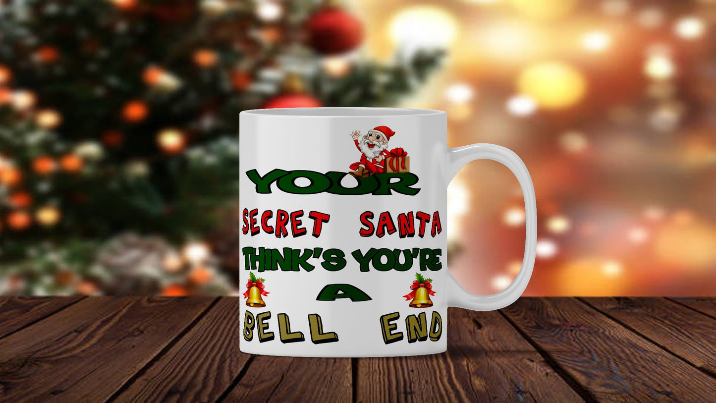 Funny Secret Santa Christmas Coffee Mug - Custom Name 11 fl Oz