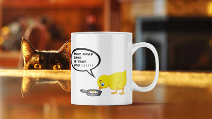 Funny Chicken Egg Coffee Mug - Holy Crap Dave - Novelty Gift