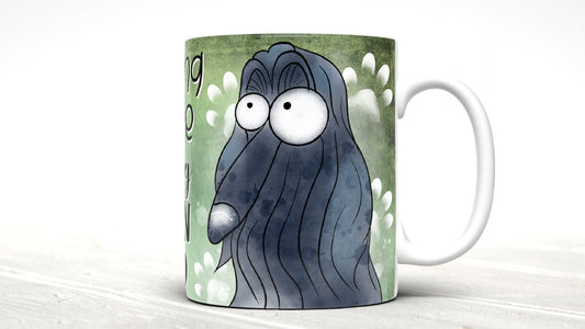 Morning coffee with my  Afghan Hound  cute cartoon doggy mug perfect gift for him her mum dad nan