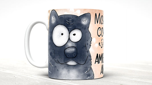 Morning coffee with my  American Akita  cute cartoon doggy mug perfect gift for him her mum dad nan