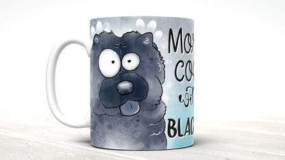 Morning coffee with my  Black Chow  cute cartoon doggy mug perfect gift for him her mum dad nan