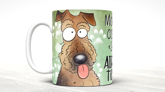 Morning coffee with my Airedale terrier  cute cartoon doggy mug perfect gift for him her mum dad nan