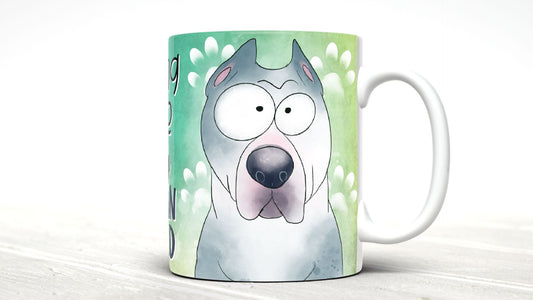 Morning coffee with my  American stafford  cute cartoon doggy mug perfect gift for him her mum dad nan