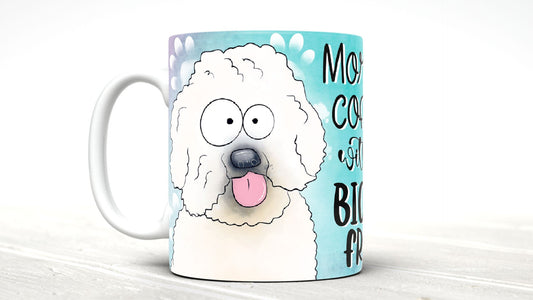 Morning coffee with my  Bichon Frise  cute cartoon doggy mug perfect gift for him her mum dad nan