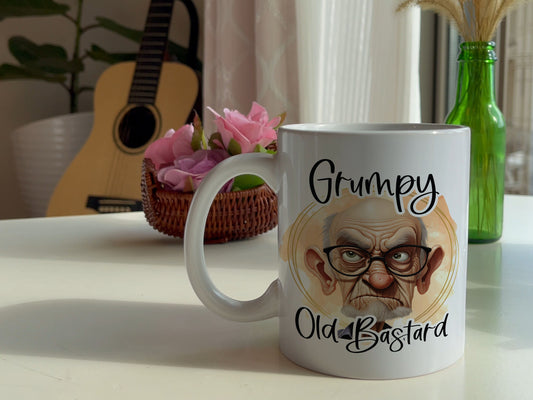 This 11oz ceramic mug Spice Up Your Morning Routine with the Grumpy Old Bastard Mug Mug gift for her or him mum or dad maybe gran too ?