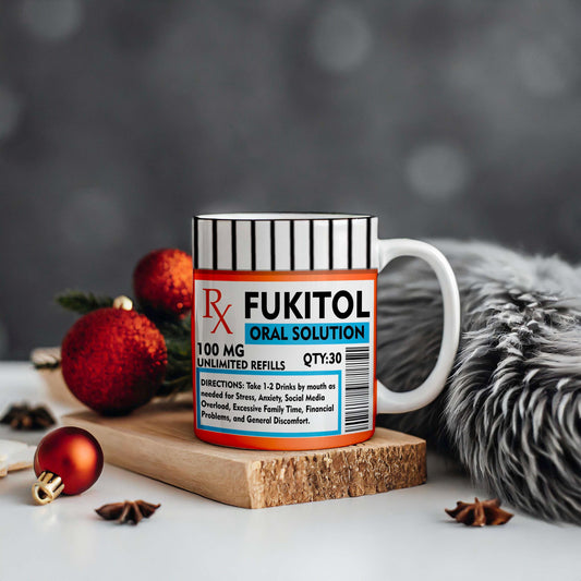 personalised, Fukitol mug, sister brother funny gift birthday Christmas rude secret santa gift