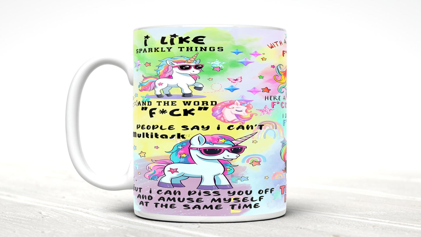 Unicorn F-Bomb Mug Sarcastic mug great gift for him or her the mug just says it how it is