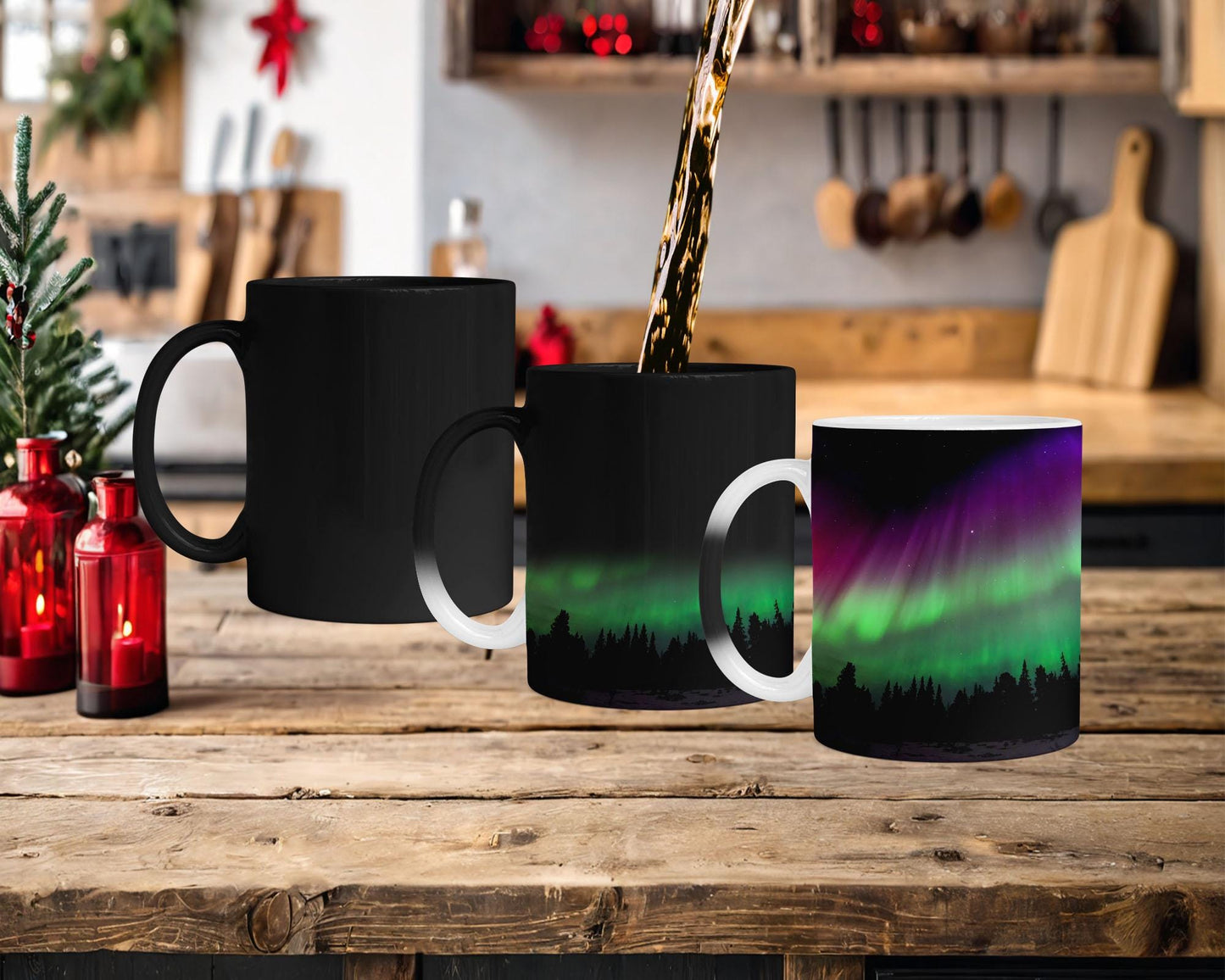 Aurora Borealis Magic Reveal Mug: Northern Lights Heat-Sensitive Ceramic Mug