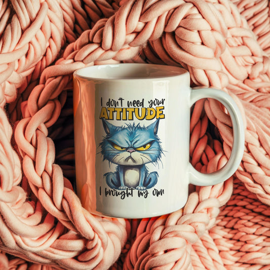 Sarcastic Cat Coffee Mug: Funny Office Gift
