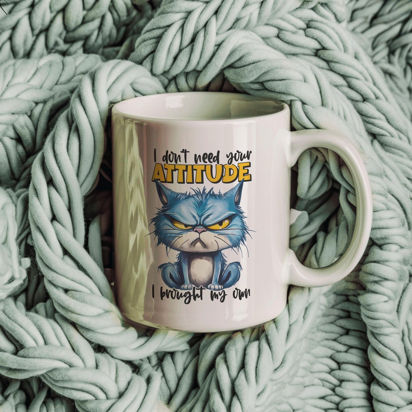 Sarcastic Cat Coffee Mug: Funny Office Gift