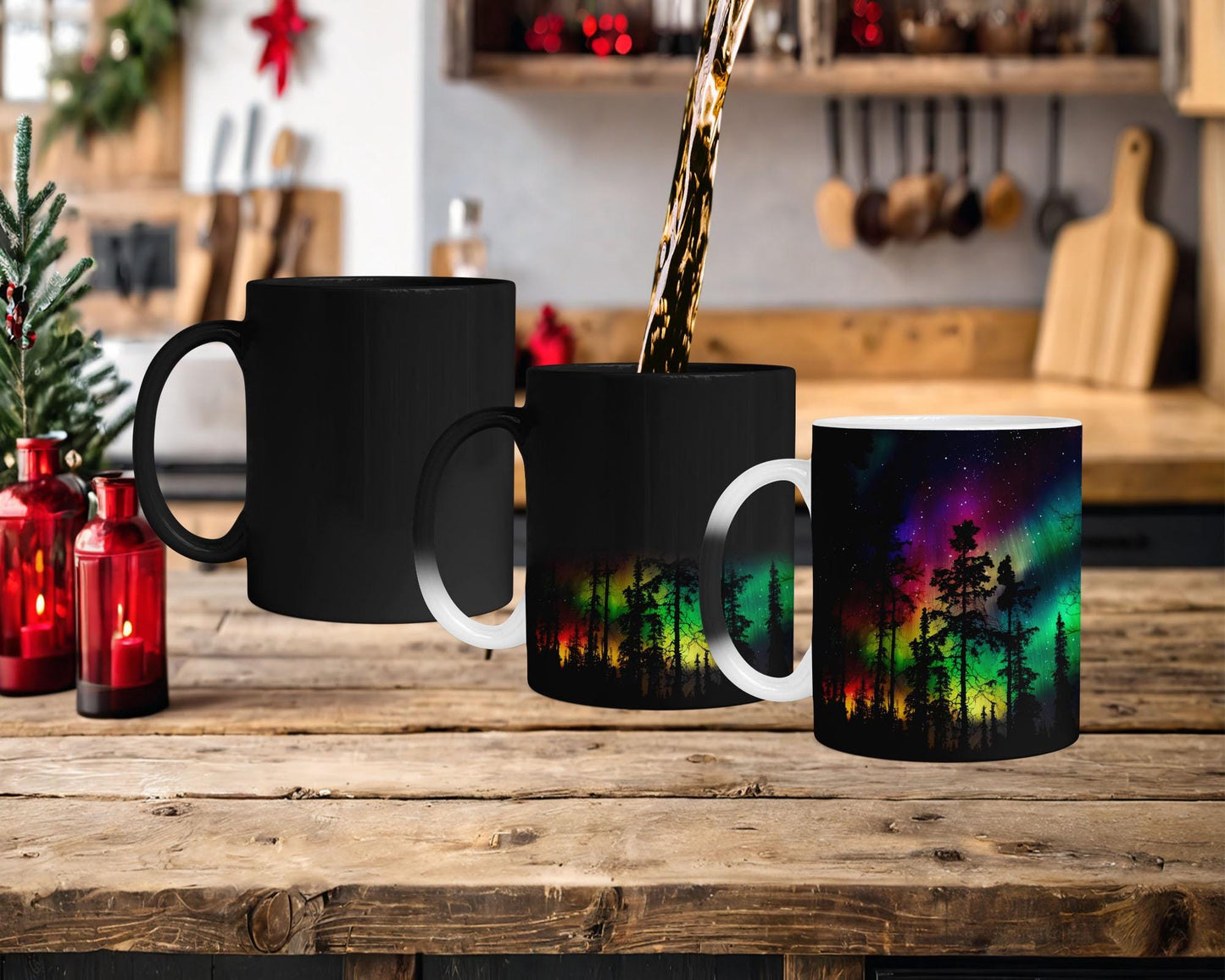 Aurora Borealis Magic Reveal Mug: Northern Lights Heat-Sensitive Ceramic Mug