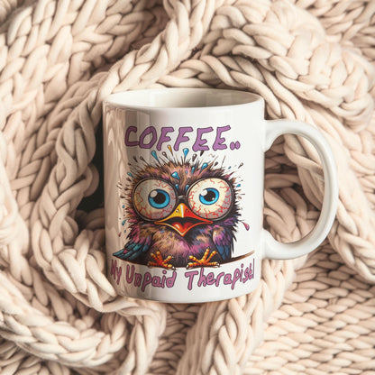 Coffee is My Unpaid Therapist Mug - Sarcastic Office Gift