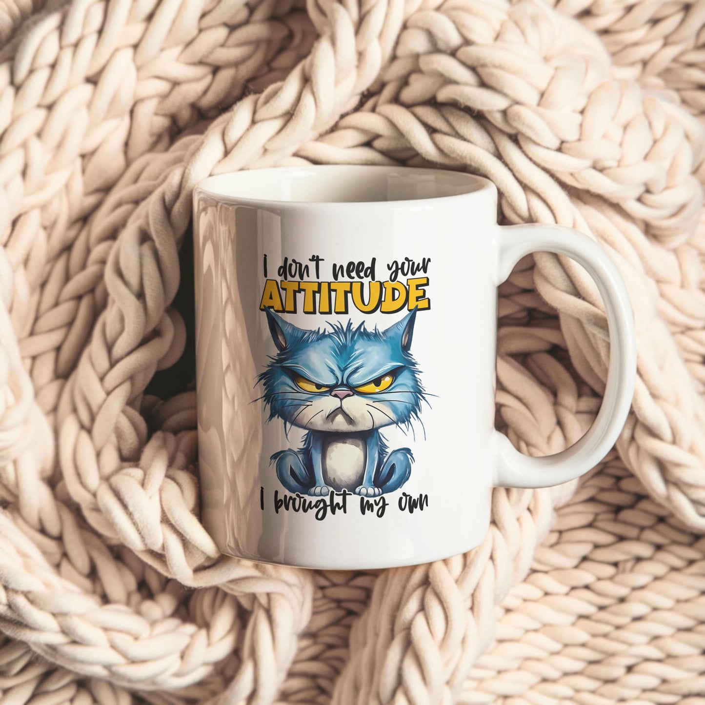 Sarcastic Cat Coffee Mug: Funny Office Gift