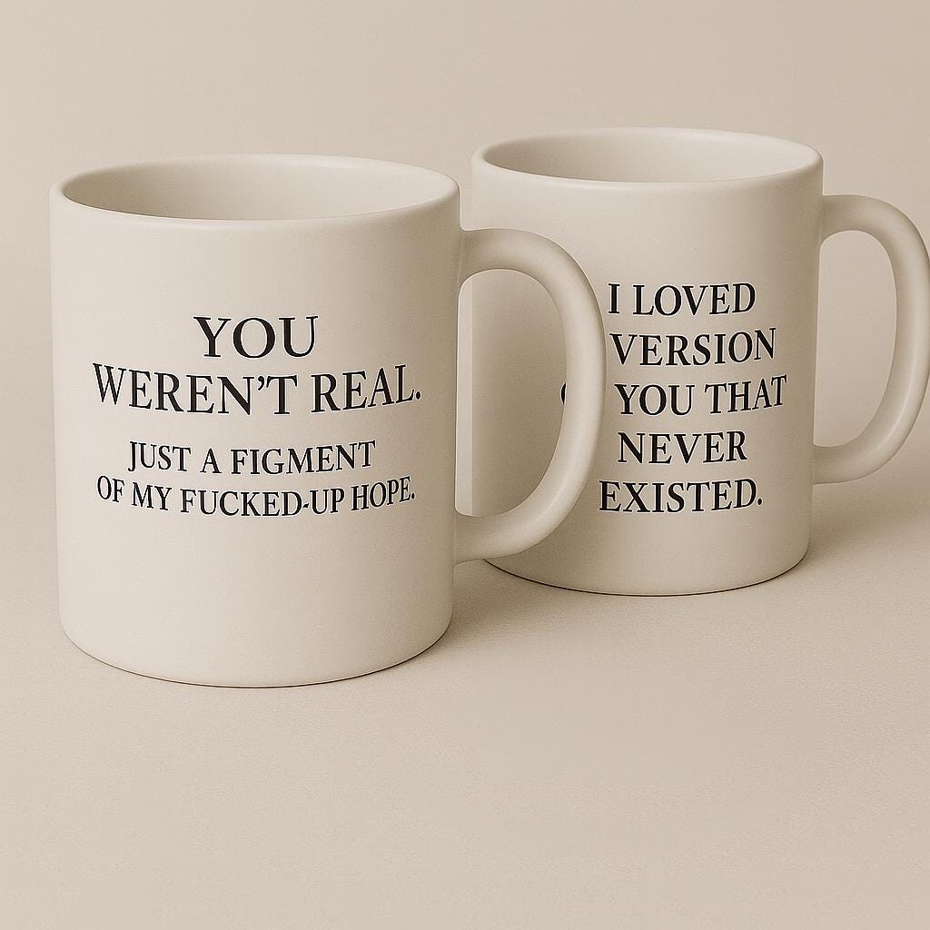 Funny mug – emotional damage mug – poetic breakup gift for the heartbreak survivors