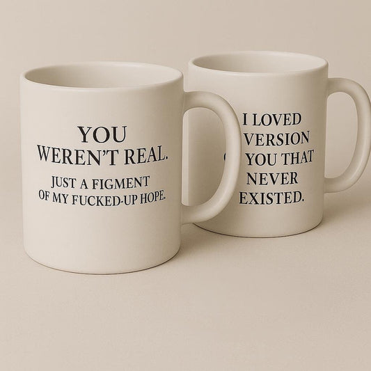 Funny mug – emotional damage mug – poetic breakup gift for the heartbreak survivors