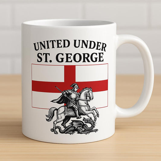 United Under St. George Mug – English Pride St. George’s Cross & Dragon Design